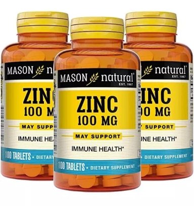 SUPLEMENTO MASON NATURAL ZINC 30MG ELEVA DEFENSAS 03 FRASCOS - 1