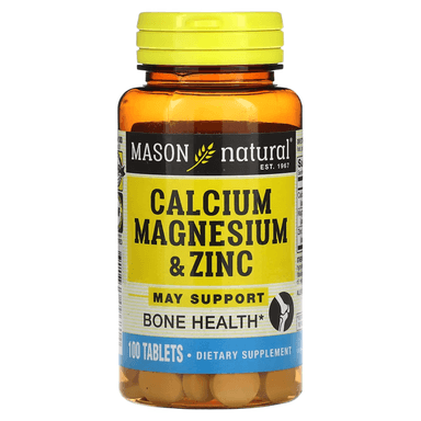 SUPLEMENTO MASON NATURAL CALCIO MAGNESIO ZINC HUESOS FUERTES 100 TABLETAS - 1