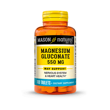 SUPLEMENTO MASON NATURAL GLUCONATO DE MAGNESIO 550MG 100 TABLETAS - 1