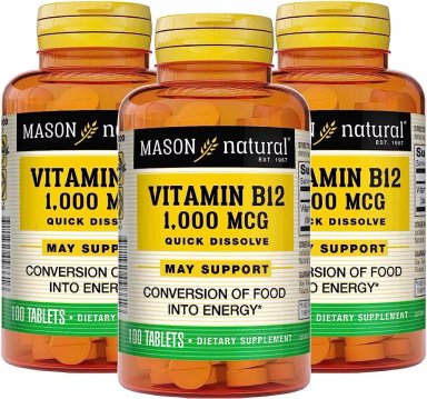 VITAMINA MASON NATURAL B12 1000MCG 03 FRASCOS - 1