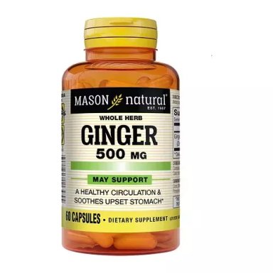SUPLEMENTO MASON NATURAL GINGER 500MG ALIVIA RESFRIOS 60 CAPSULAS - 1
