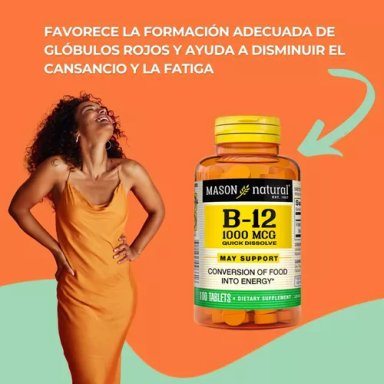 VITAMINA MASON NATURAL B12 1000MCG 100 TABLETAS - 4