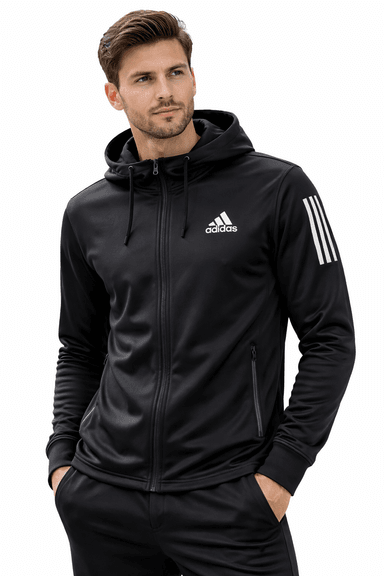 JACKET TECH C/CAPUCHA Y CREMALLERA BLACK/WHITE