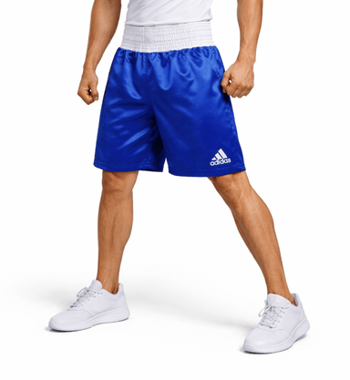SHORT DE BOXEO ADIDAS SATIN BOXING-  BLU/WHT
