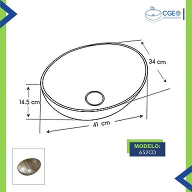 LAVABO OVALIN DE LOZA 652CD - 3