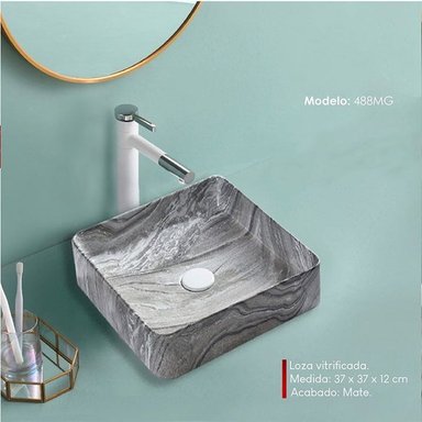 LAVABO OVALIN DE LOZA GRIS 488MG - 2
