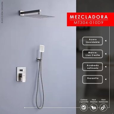 MEZCLADORA PARA DUCHA Y TELEFONO SATINADO MT304-010D9 - 2