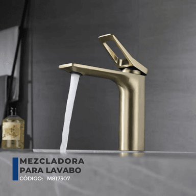MEZCLADORA XM M817307 MONCOMANDO LAVATORIO DORADO BAJO - 2