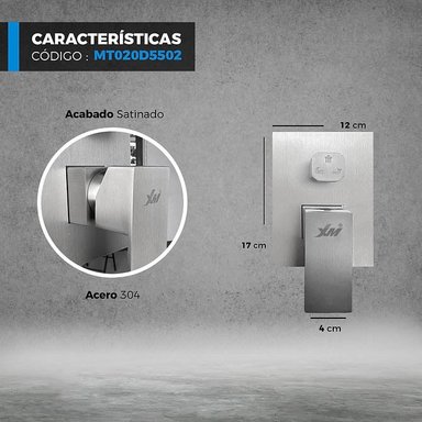 MEZCLADORA XM MT020D5502 MONOCOMANDO DUCHA SATINADO - 3