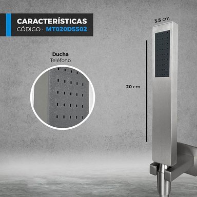 MEZCLADORA XM MT020D5502 MONOCOMANDO DUCHA SATINADO - 5