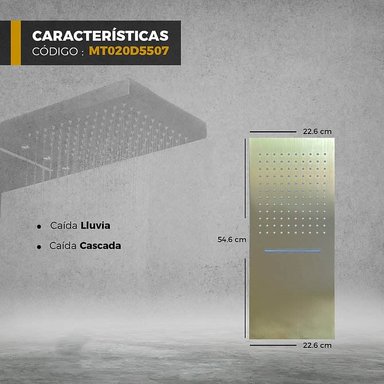 MEZCLADORA XM MT020D5507 MONOCOMANDO DUCHA DORADO - 3