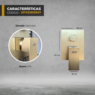 MEZCLADORA XM MT020D5507 MONOCOMANDO DUCHA DORADO - 4