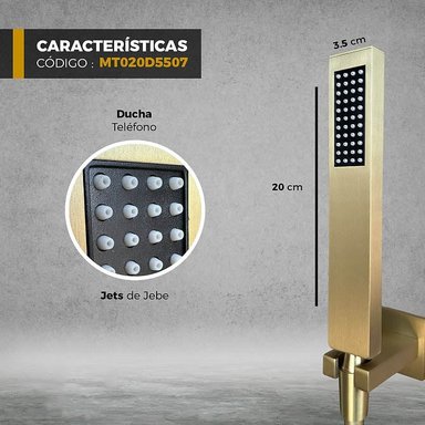MEZCLADORA XM MT020D5507 MONOCOMANDO DUCHA DORADO - 5