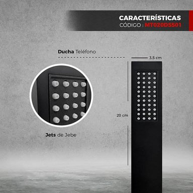 MEZCLADORA XM MT020D5501 MONOCOMANDO DUCHA NEGRO - 3
