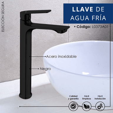 LLAVE LAVATORIO XM L0373A01 ALTO MUEBLE NEGRO - 2