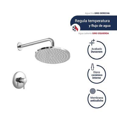 MEZCLADORA VAINSA 2121M78A7000 DUCHA MONOCOMANDO BALI CON ESPAÑOLA 8' CROMADO - 2