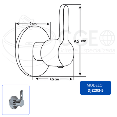 LLAVE XM DJZ203-5 DUCHA ALETA CROMADO - 3