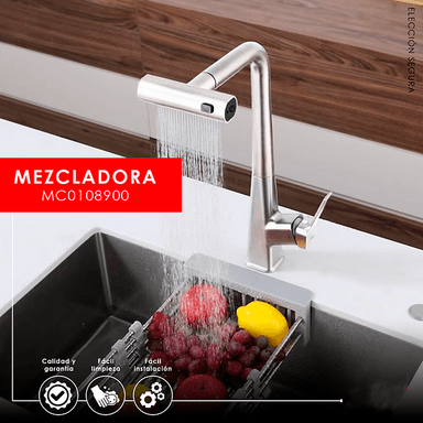 MEZCLADORA XM MC0108900 MONOCOMANDO COCINA SATINADO GRIS CLARO - 3