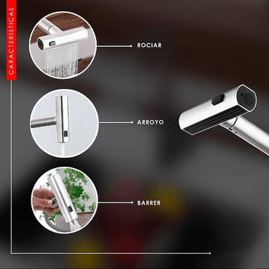 MEZCLADORA XM MC0108900 MONOCOMANDO COCINA SATINADO GRIS CLARO - 4