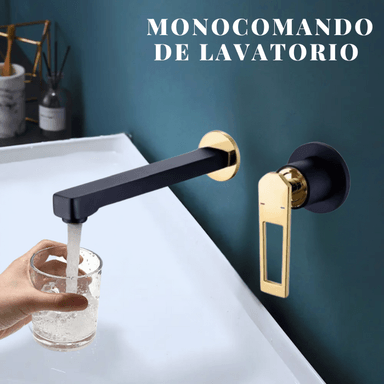 MEZCLADORA FRATELLI 0030050411 MONOCOMANDO LAVATORIO PARED NEGRO MATE - 3