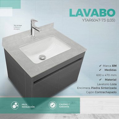 LAVATORIO XM YTAR6047-73 (L03) GRIS LOZA CON CAJÓN - 2