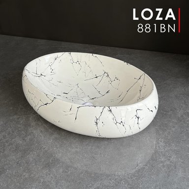LAVAMANOS XM 881BN LOZA BOWL VITRIFICADA MARMOLEADA - 3