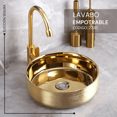 LAVAMANOS FRATELLI 223D BOWL LOZA CIRCULAR DORADO - 2