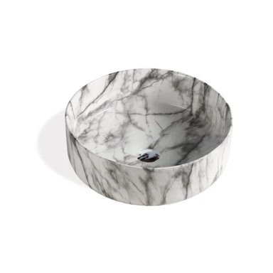 LAVAMANOS FRATELLI 223M BOWL LOZA CIRCULAR MARMOLEADO BLANCO