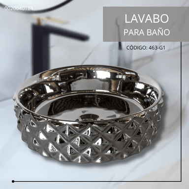 LAVAMANOS FRATELLI 463-G1 BOWL LOZA CIRCULAR DIAMANTE PLATEADO - 2