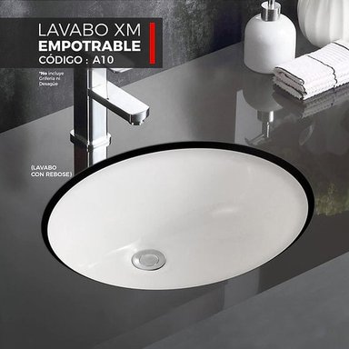 LAVAMANOS XM A-10 LOZA CIRCULAR BLANCO - 2