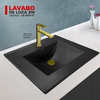 LAVAMANOS XM LZ-D22-01 LAVABO LOZA NEGRO - 2