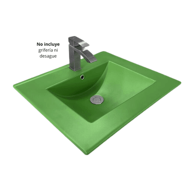 LAVAMANOS XM LZ-D22-04 LAVABO LOZA CUADRADO VERDE VERDE CLARO