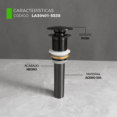 LAVADERO RECTANGULAR DE ACERO CON DESAGUE NEGRO LA30401-5538 - 4