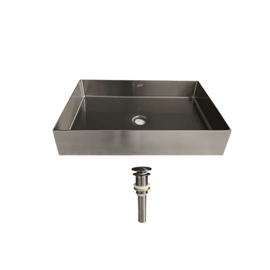 LAVADERO RECTANGULAR DE ACERO CON DESAGUE SATINADO LA30402-5538