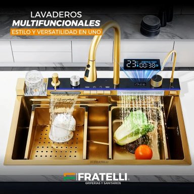 LAVADERO DORADO MULTIFUNCIONAL 5 TECLADOS DIGITAL