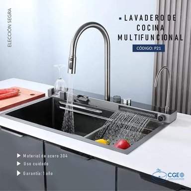 LAVADERO MULTIFUNCIONAL P21 DE COCINA ACERO 3 TECLADOS