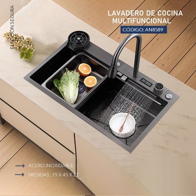 LAVADERO MULTIFUNCIONAL DOS TECLADOS GRIS OSCURO AN8589