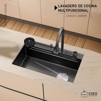 LAVADERO MULTIFUNCIONAL DOS TECLADOS GRIS OSCURO AN8589 - 2