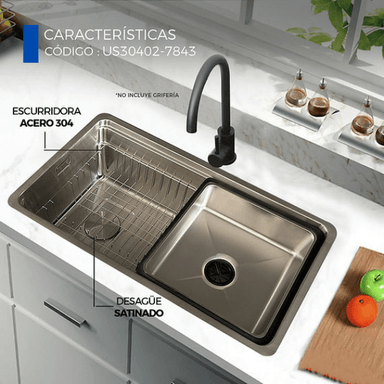 LAVADERO DE COCINA SATINADO US30402-7843 - 3