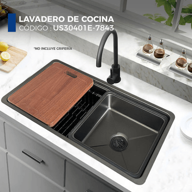 LAVADERO DE COCINA NEGRO US30401E-7843 - 2