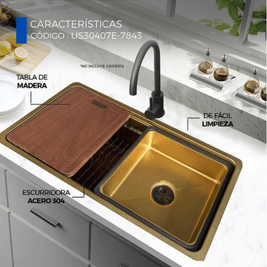 LAVADERO DE COCINA DORADO US30407E-7843 - 3