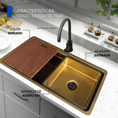 LAVADERO DE COCINA DORADO US30407E-7843 - 4