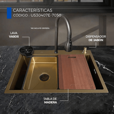 LAVADERO DE COCINA DORADO US30407E-7050 - 3