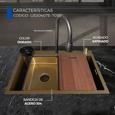 LAVADERO DE COCINA DORADO US30407E-7050 - 4