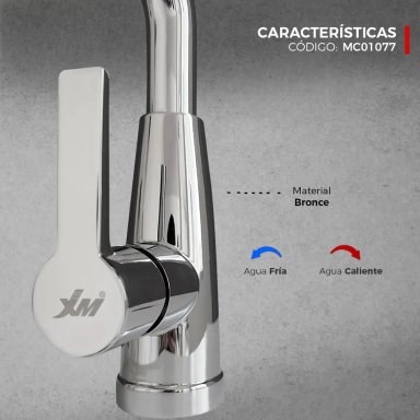 MEZCLADORA MONOCOMANDO DE COCINA CROMADO MC01077 - 5