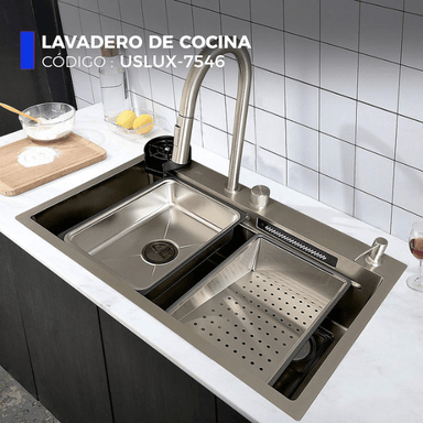 LAVADERO DE COCINA MULTIFUNCIONAL PLOMO USLUX-7546 - 2