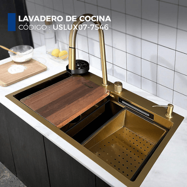 LAVADERO DE COCINA MULTIFUNCIONAL  DORADO USLUX07-7546 - 2