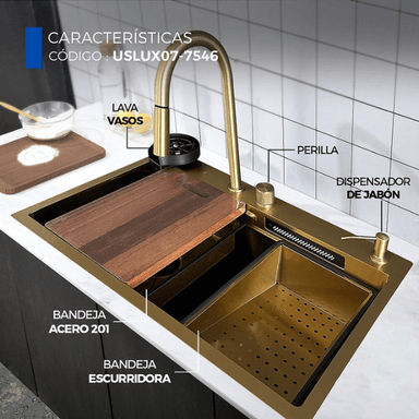 LAVADERO DE COCINA MULTIFUNCIONAL  DORADO USLUX07-7546 - 4