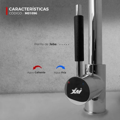 MEZCLADORA DE COCINA TIPO RESORTE CROMADA M01096 - 3