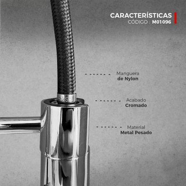 MEZCLADORA DE COCINA TIPO RESORTE CROMADA M01096 - 5